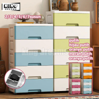 2/3/4/5/6/7 Susun Loker plastik Lemari pakaian/Lemari plastik/Laci plastik/Kabinet drawer storage ca