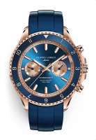 Filippo Loreti 中性不銹鋼Ascari Indigo玫瑰金橡膠Quartz手錶，直徑42mm，藍色（540C）彩色橡膠手鐲