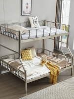 不銹鋼雙層床高低子母床304加厚原色鐵架床大人簡約上下鋪雙人床