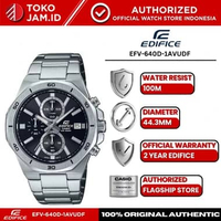 Jam Tangan Pria Casio Edifice EFV-640D-1AVUDF Original Analog Chronograph Black Dial Stainless Steel