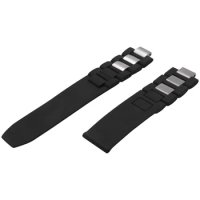 20mm Silicone Strap Watch Band For Chronoscaph Autoscaph 21 Band, Black