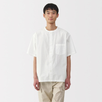 【MUJI 無印良品】男涼感無領短袖襯衫(共5色)