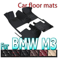 Car Floor Mat For BMW M3 E30 1986~1991 5 Seats Coupé Leather Floor Mats Full Cover Carpet Protector Mud Car Accessories Interior