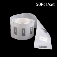 NFC Chip Ntag213 สติ๊กเกอร์ 50 ชิ้น ฝังเปียก แท็กป้าย 11x21 มม. 13.56MHz แท็กป้ายป้องกันการปลอม แท็ก