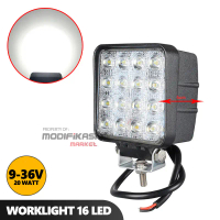 Worklight Lampu Tembak Sorot OFF-ROAD 48W 16 Titik LED 9-36V Tebal 6cm