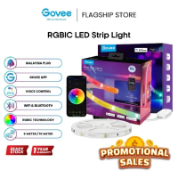 On sale Govee RGBIC Wifi + Bluetooth LED Strip Light with tective Coat Gaming Wall Light (5M/10M) Ro