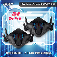 [二入組] Acer Predator Connect W6d AX6000 Wi-Fi 6 電競路由器