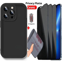 Filem Kaca Bajaan Seramik Anti Perisik Matte, Reka Bentuk 2in1, Sarung Telefon, Serasi dengan Huawei