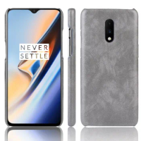 OnePlus 7 Case OnePlus7 One Plus 7 Retro PU Leather Litchi pattern Skin Hard Protective Bag Cover For OnePlus 7 Seven Phone Case
