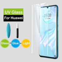 100D UV Liquid Full Glue Tempered Glass Case For Huawei P40 P30 Pro UV Screen Protector For Huawei P40 P30 P20 Mate 20 Pro Lite
