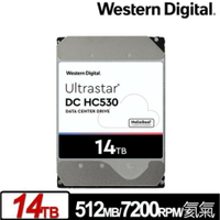 WD威騰 Ultrastar HC530 14TB 3.5吋企業級硬碟 彩盒裝 公司貨 WUH721414ALE6L4