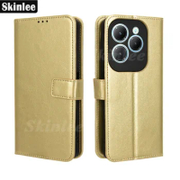 Skinlee For Infinix Hot 40 Pro Flip Wallet Case Magnetic Leather Card Coin Purse TPU Cover For Infinix Hot 40 Phone Shell