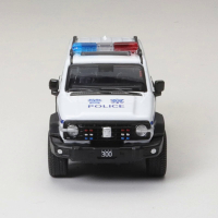 XCARTOYS 1/64จำลองล้อแม็กรถยนต์รุ่นถัง300ปิดถนนฉบับ2023ตำรวจเด็กของขวัญคริสต์มาสของเล่นสำหรับเด็กผู้ชาย
