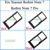 For Xiaomi Redmi Note 7 Seven Redmi Note7 Pro Global Sim Tray Micro SD Card Holder Slot Parts Sim Card Adapter