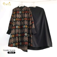 Riyani Gamis Sezen Black Tunik Set Rok Tunik Batik Rok Toyobo dengan Desain Elegan dan Nyaman