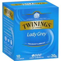 【TWININGS 唐寧茶包】LADY GREY TEA 經典皇室御用仕女伯爵茶包 10入/盒