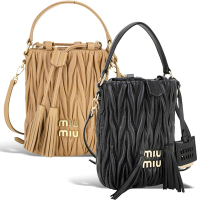 miu miu [專櫃$59,000] 納帕皮革手提/肩背水桶包-2色可選