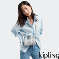 【KIPLING官方旗艦館】璀璨星光銀輕巧圓筒手提肩背兩用包-BINA MINI