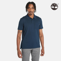 Timberland官方旗艦 男款深寶石藍口袋短袖Polo衫|A5QJ6433