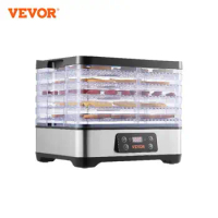 VEVOR Food Dehydrator Machine, 5/6/10 Tray Fruit Dehydrator Electric Food Dryer for Jerky, Herb Meat, Beef, Fruit, Dog Treats