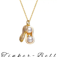 Kalung Titanium Wanita Plus Liontin Kacang Mutiara Fashion Wanita Korea Terlaris Anti Karat Tidak Lu