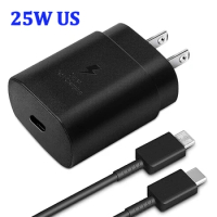For Samsung 25W US Plug Charger Super Fast Charge Adapter EP-TA800 for Galaxy S20 S21 S22 S23 note 20 Ultra 10 Z Flip Fold 5 4 3