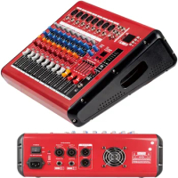 Red Best 4 6 8 Channel Sound Mixing Console Power Mixer Built-in 800W Dual Output Amplifier Bluetooth 48V Microphone USB Music