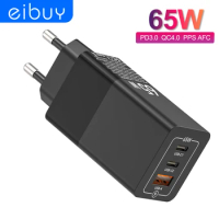 65W GaN USB C Charger Fast Charging Laptop Adapter PD65W Type-C Chargers Korea KR Plug for MacBook iPhone Samsung S23 S24 Ultra