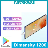 Original Vivo X70 5G Mobile Phone 40.0MP Camera Screen Fingerprint 6.56" Amoled Dimensity 1200 Android 11.0 Face ID 44W Charger