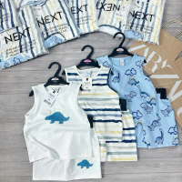 NEXT Bộ Quần Áo Ba Lỗ Cho Bé Trai Khủng Long Xịn Sò Chất Liệu Thông Hơi Size 90-150 Mùa Hè Mát Mẻ đồ