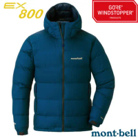 【MONT-BELL】男 Permafrost Parka 輕量 防潑水防風連帽羽絨外套/1101639 BLBK 藍黑
