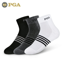 美國PGA 新款 高爾夫球襪子男士純棉短襪舒適透氣高彈運動襪