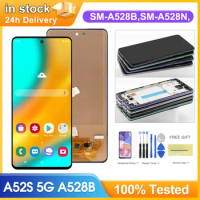 A52S 5G Display Screen Replacement, for Samsung Galaxy A52s 5G A528 A528B A528B/DS Lcd Display Digital Touch Screen with Frame