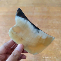 Guasha Tanduk Sapi Asli Handmade bentuk ekor lancip – Natural & Premium Alami untuk Badan dan Wajah 