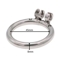Stainless Steel Flat Chastity Cage, Bird Cage for Man Additional ring M