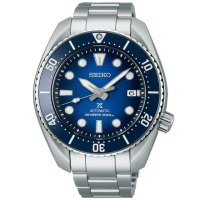 【SEIKO 精工】Prospex SUMO殼型全新升級陶瓷錶圈藍水鬼 黑標(公司貨SPB321J1/ 6R35-02C0B)