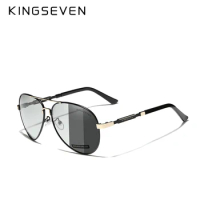 KINGSEVEN Fashion Aluminum Frame Photochromic Sunglasses For Men Women Polarized Chameleon Lenses Eyewear Driving Pilot Glasses