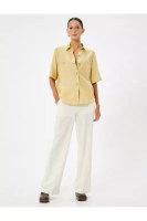 KOTON 闊腳亞麻長褲 短款 內襯 口袋