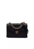 Chanel 二手香奈兒小號人字紋小牛皮縫線 Coco Flap 手袋