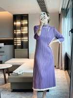 92413 One Size (45-75kg) House Pleated Autumn R Long Improved Cheongsam Matching Slim Dress