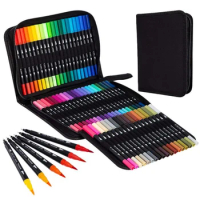 kemila 60/100/120 Colors Dual Brush Pens Art Markers Adult for Drawing Sketching Fine Tip Pens Set Watercolor Art Supplies