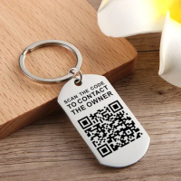 Personalize Picture Gift QR Code - Customizable Keychain - Backpack ID Tag Rental Keychain - Custom QR Code ID Tag