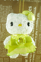 【震撼精品百貨】Hello Kitty 凱蒂貓~HELLO KITTY絨毛吊飾-誕生8月橄欖石綠*38441