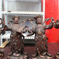 20"Chinese folk myth Bronze Four Heavenly Kings 4 God warrior buddha statue