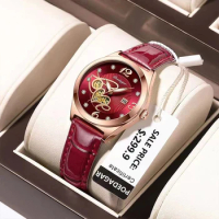 2024 New Fashion Women's Wrist watch Original Luxury Watches for Ladies Waterproof Leather Quartz Woman Wristwatch Gold trend