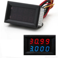 4 Bit 0-33V 3A Dc Voltmeter Ammeter Digital D Dual