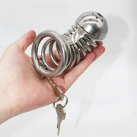Stainless Steel Male Chastity Device Super Small Chastity Cock Cage Penis Lock Cock Ring Chastity Belt Male BDSM Sex Toys