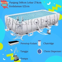 BESTWAY KOLAM RENANG SWIMMING PORTABLE KOLAM RENANG ANAK JUMBO PRISM POOL FRAME POOL RECTANGULAR POO