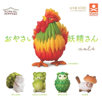 全套5款【日本正版】動物愛好系列 蔬菜妖精 造型公仔 P4 扭蛋 轉蛋 野菜精靈 野菜動物妖精 - 714253