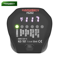 HANDSKIT Socket Tester Pro Voltage Test Socket Detector UK EU Plug Ground Zero Line Plug Polarity Phase Check